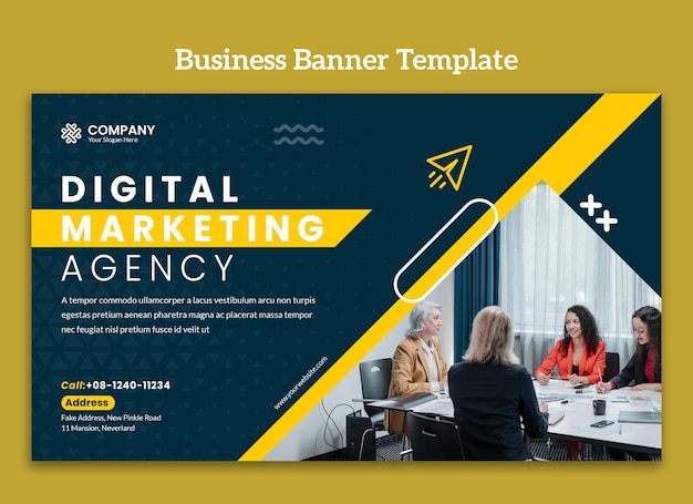 Modelo de banner de marketing de negócios