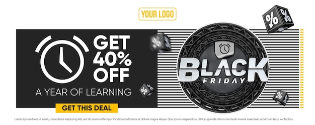 PSD modelo de banner de mídia social black friday 40 off