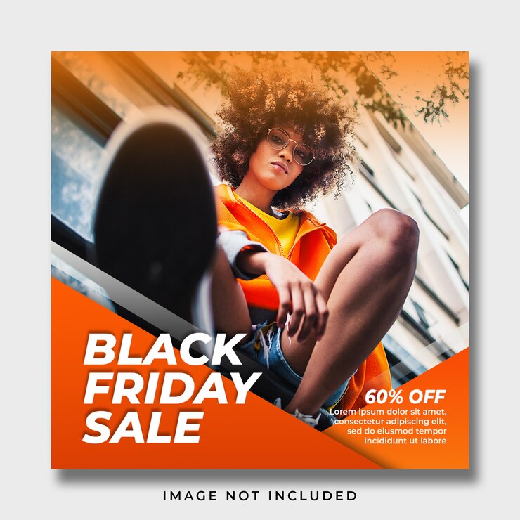 Modelo de banner de mídia social da Black Friday