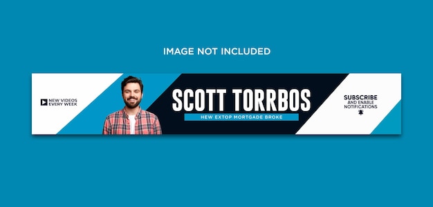 Modelo de banner de mídia social de cabeçalho do Linkedin com design de arte de capa de canal do youtube PSD Premium