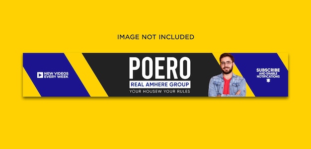 Modelo de banner de mídia social de cabeçalho do Linkedin com design de arte de capa de canal do youtube PSD Premium