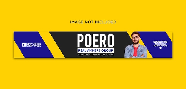 Modelo de banner de mídia social de cabeçalho do linkedin com design de arte de capa de canal do youtube psd premium