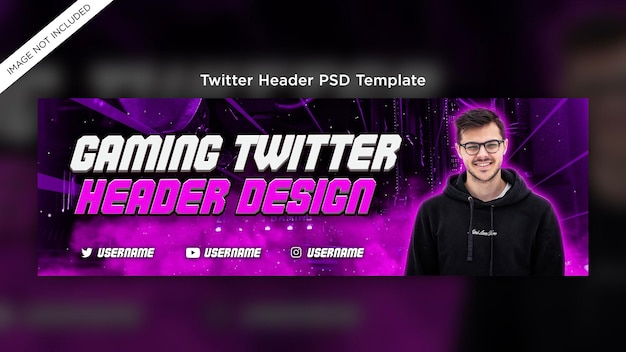 Modelo de banner de mídia social de cabeçalho do Twitter com banner linkedin PSD Premium