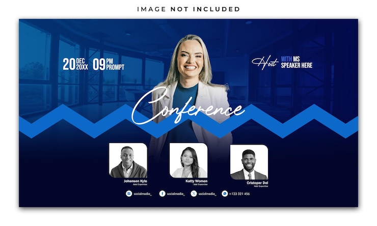 PSD modelo de banner de mídia social de conferência profissional