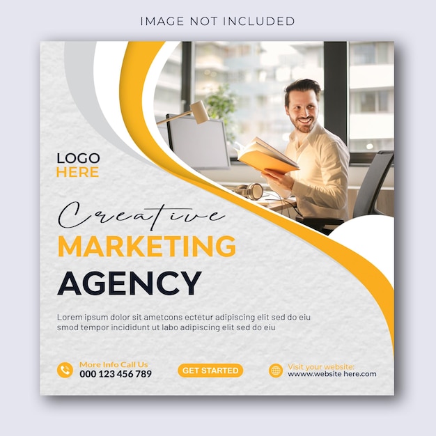 Modelo de banner de mídia social de marketing digital e Instagram
