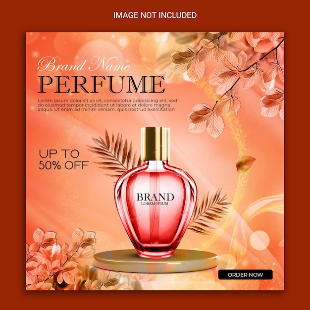 modelo de banner de mídia social de perfume.