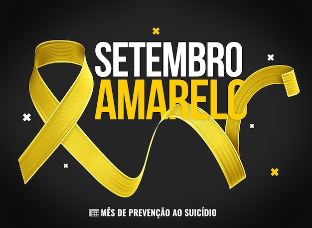 Modelo de banner de mídia social de setembro amarelo