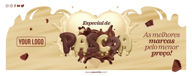 Modelo de banner de mídia social especial de páscoa