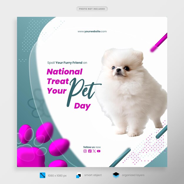 Modelo de banner de mídia social para amantes de animais de estimação
