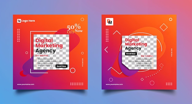 Modelo de banner de mídia social para marketing e promoção de negócios PSD editável