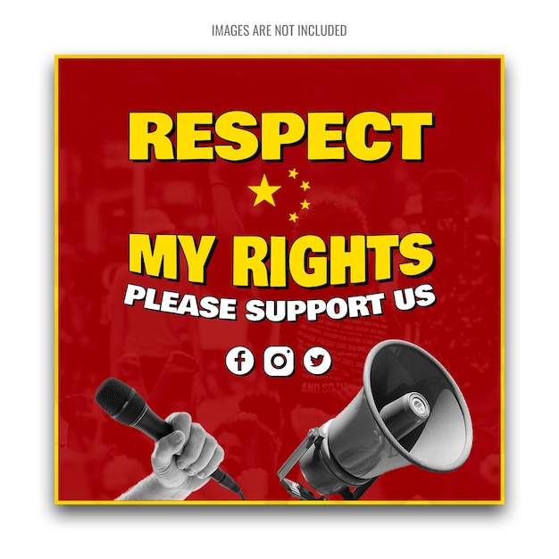 Modelo de banner de mídia social protestos na china