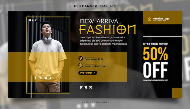 PSD modelo de banner de moda com desconto especial