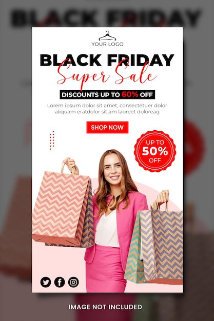 PSD modelo de banner de moda da black friday