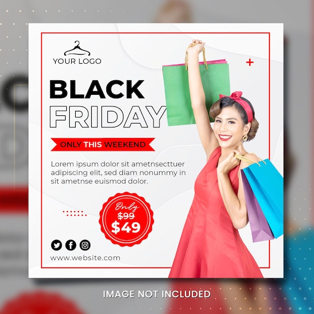 PSD modelo de banner de moda da black friday