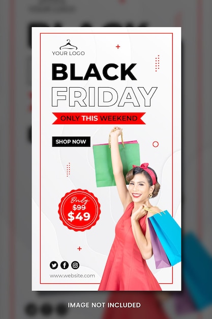 PSD modelo de banner de moda da black friday