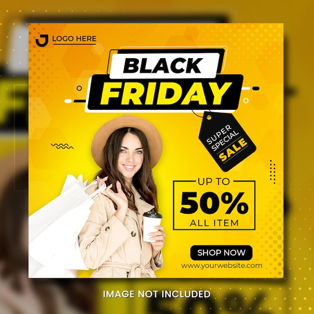 PSD modelo de banner de moda da black friday