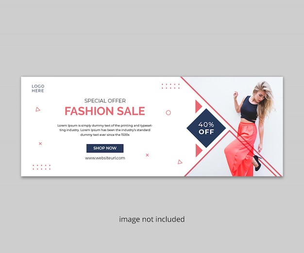Modelo de banner de moda