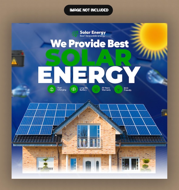 PSD modelo de banner de postagem de mídia social de energia solar