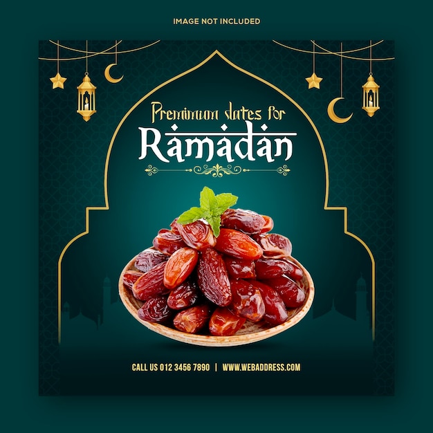 Modelo de banner de postagem de mídia social de menu de comida especial Ramadan Kareem