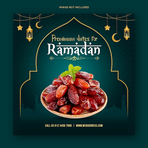 Modelo de banner de postagem de mídia social de menu de comida especial ramadan kareem