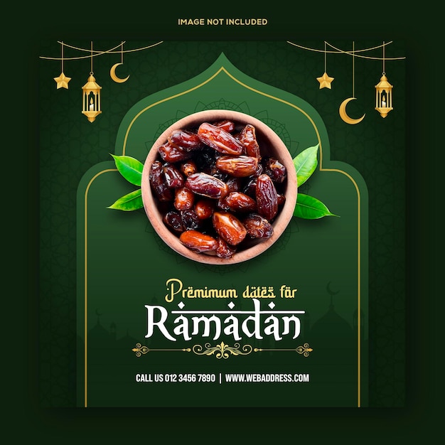 Modelo de banner de postagem de mídia social de menu de comida especial ramadan kareem