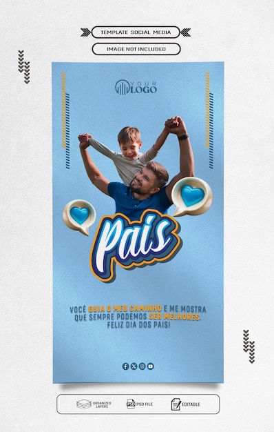 Modelo de banner de postagem de mídia social para a campanha do Dia dos Pais