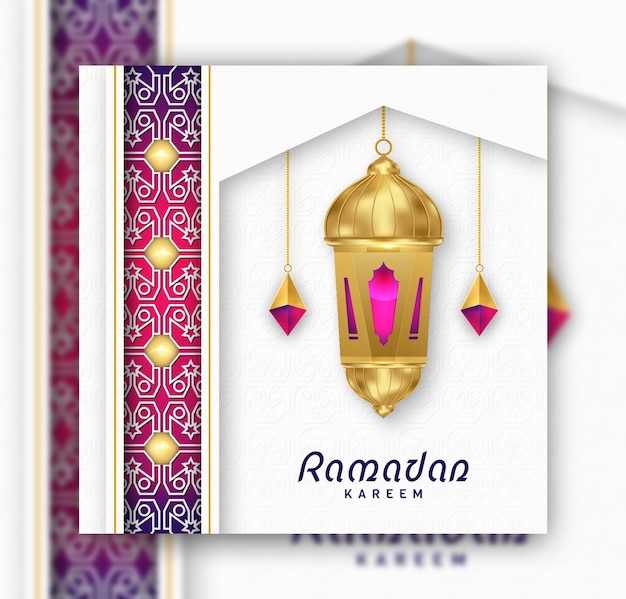 Modelo de banner de postagem de mídia social Ramadan Kareem
