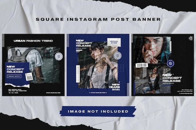 Modelo de banner de postagem do Instagram de móveis azul escuro