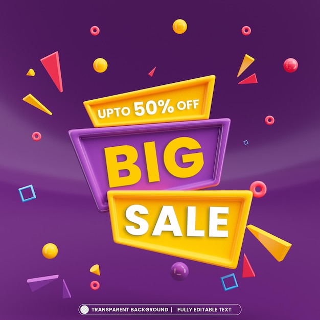 Modelo de banner de promoção de oferta de grande venda