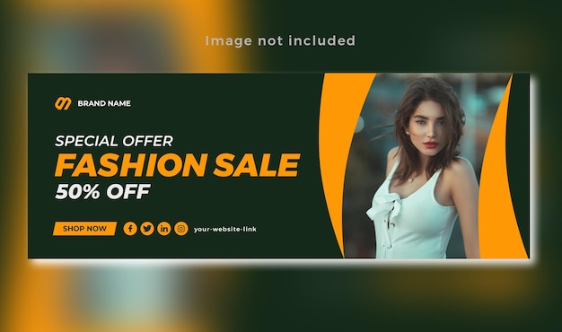 Modelo de banner de venda de moda em redes sociais