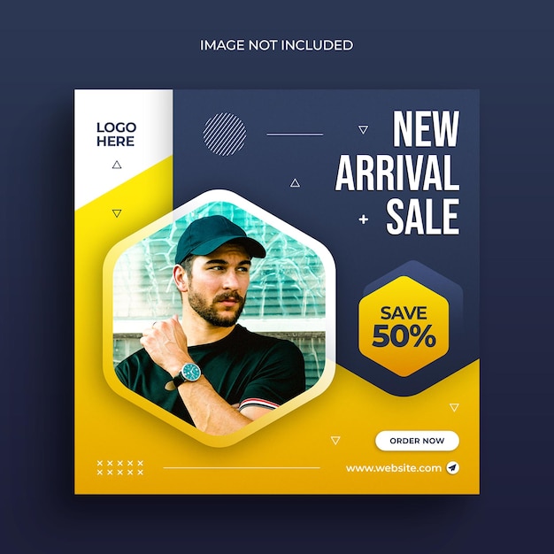Modelo de banner de venda de moda no Instagram e nas redes sociais