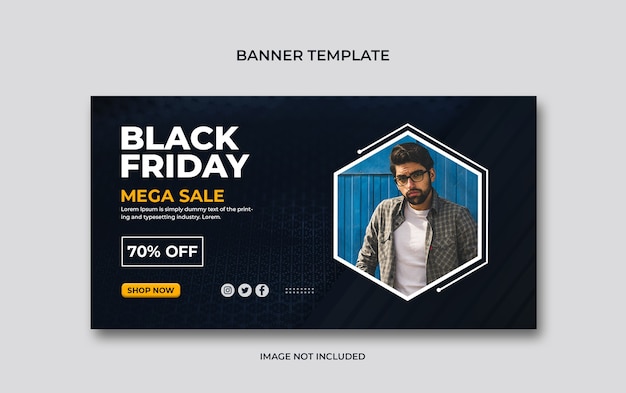 Modelo de banner de venda de sexta-feira negra