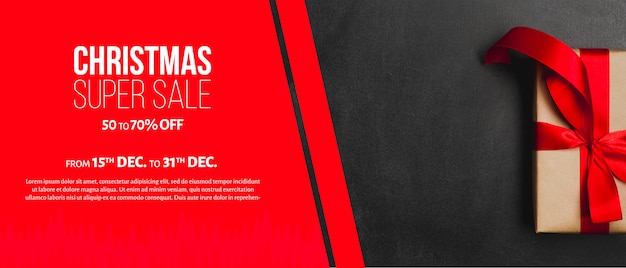 Modelo de banner de vendas de natal criativo