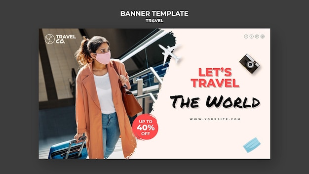 PSD modelo de banner de viagem