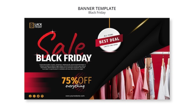 Modelo de banner do conceito Black Friday