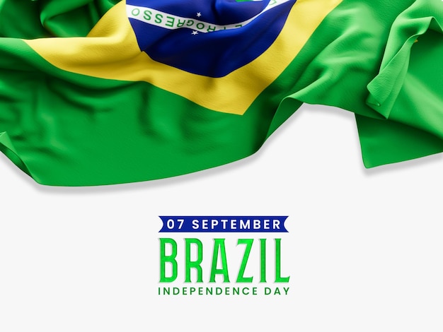 PSD modelo de banner do dia da independência do brasil com fundo de bandeira