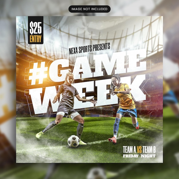 Modelo de banner do dia da partida de futebol da game week