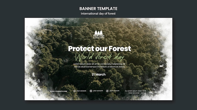 Modelo de banner do Dia Mundial da Floresta