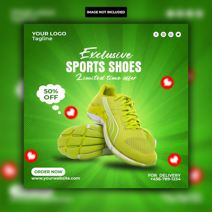 Modelo de banner do Facebook de mídia social de promoção de calçados esportivos