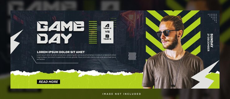 Modelo de banner do facebook de mídia social do jogador de esports