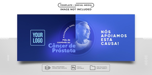 PSD modelo de banner do instagram contra câncer de próstata