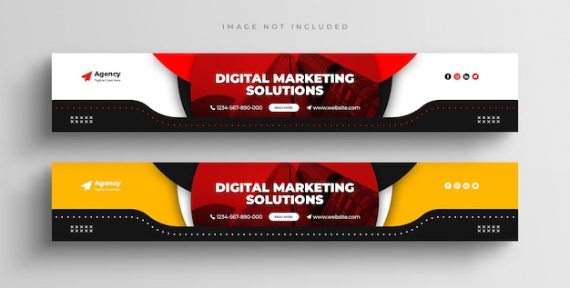 Modelo de banner do Linkedin corporativo de marketing digital