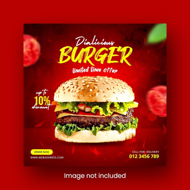 PSD modelo de banner do psd burger