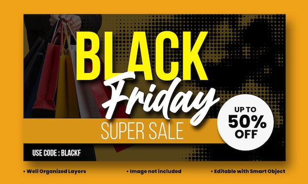 Modelo de banner do site de sexta-feira negra