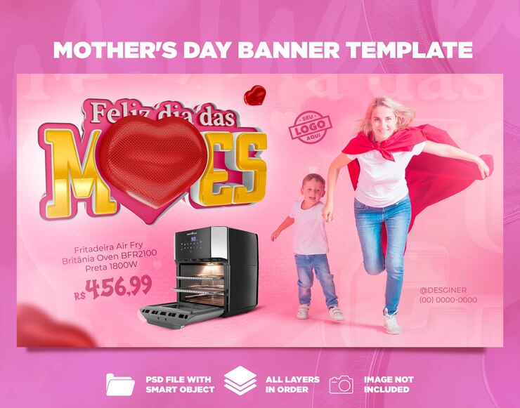 MODELO DE BANNER FELIZ DIA DAS MÃES OFERTA
