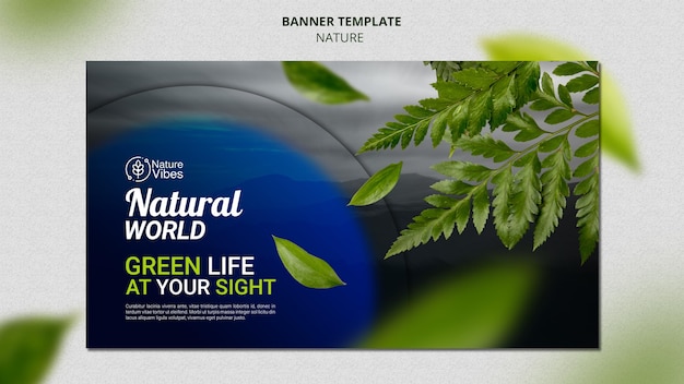 Modelo de banner horizontal da natureza