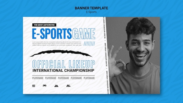 PSD modelo de banner horizontal de e-sports