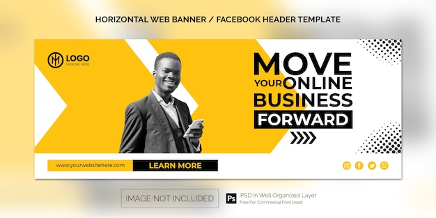 Modelo de banner horizontal para promoção de negócios corporativos