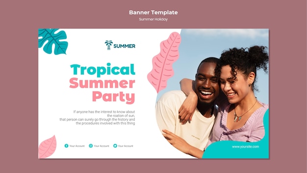 PSD modelo de banner para festa de verão