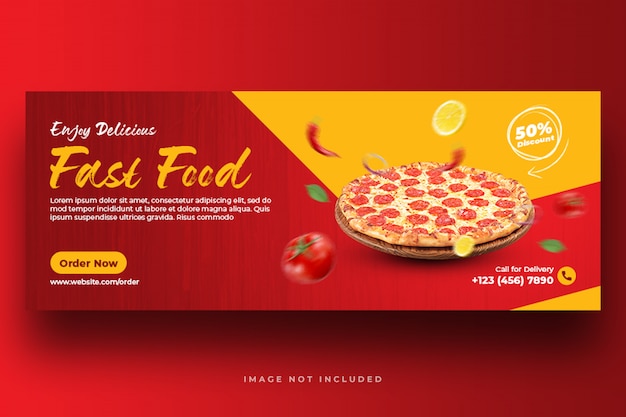 Modelo de banner para post de fast food nas mídias sociais